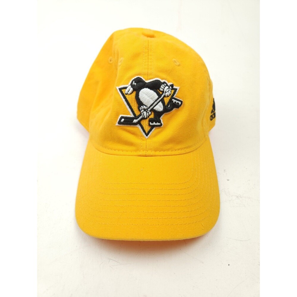 Adidas Pittsburgh Penguins Adjustable Hat Cap Yellow Black NHL Hockey